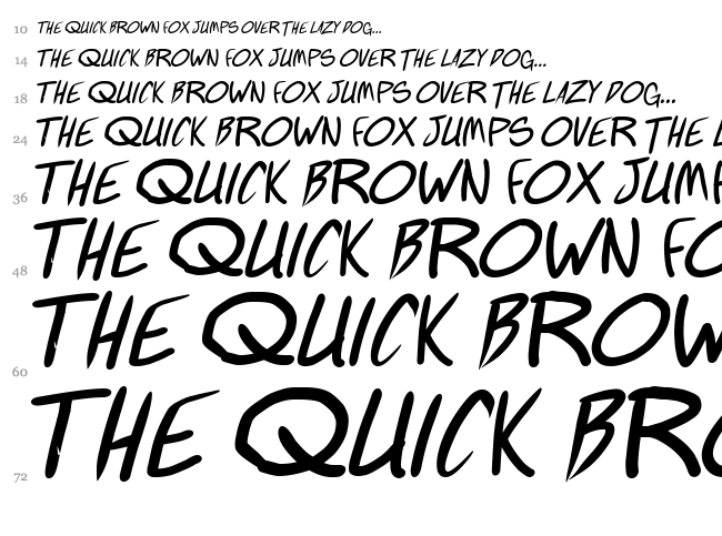 Fighting Wordz font waterfall